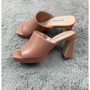 Steve Madden blush pink leather Dedicate platform sandals